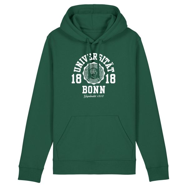 Unisex Organic Hooded Sweatshirt, bottle green, marshall